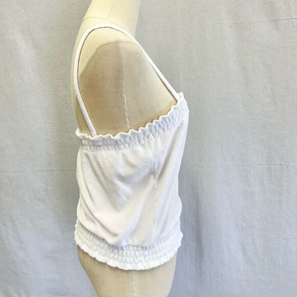J. Crew Smocked Towel Terry Blouson Tank Top in White Size Small - Picture 7 of 13